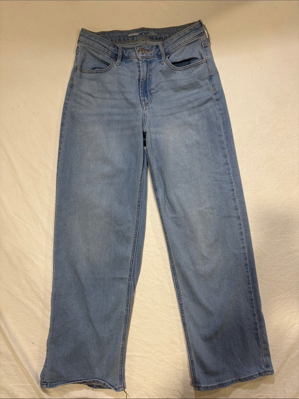 Old Navy High Rise Wow Wide Leg Straight Jeans Light Medium Wash - Size 6